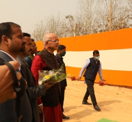 Foundation stone of 150 seats Boys' hostel