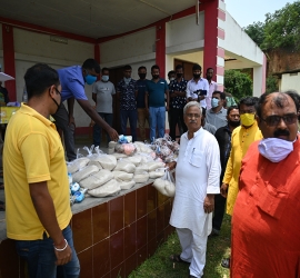 Distribution of food items in the adopted villages 